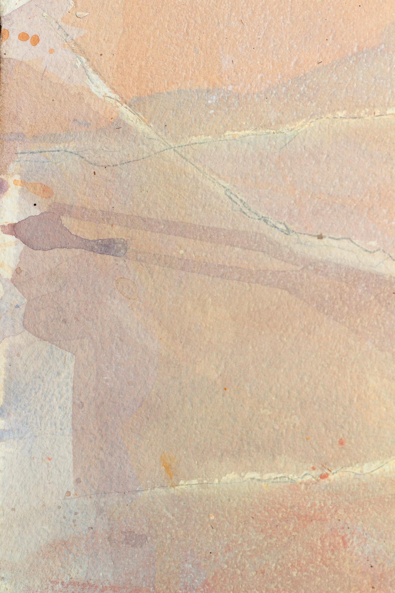„Lugar de Encuentro“ Berge Landschaftsgemälde in neutralem Erdpastell im Angebot 2