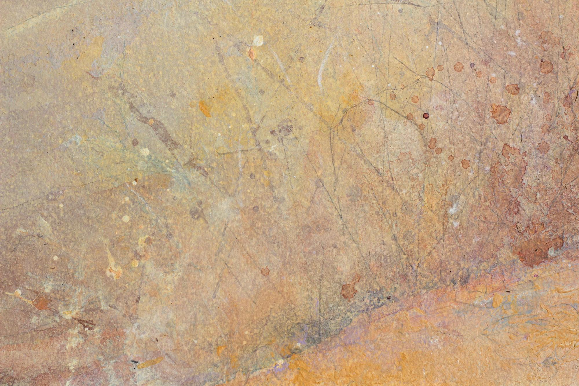 „Lugar de Encuentro“ Berge Landschaftsgemälde in neutralem Erdpastell im Angebot 1