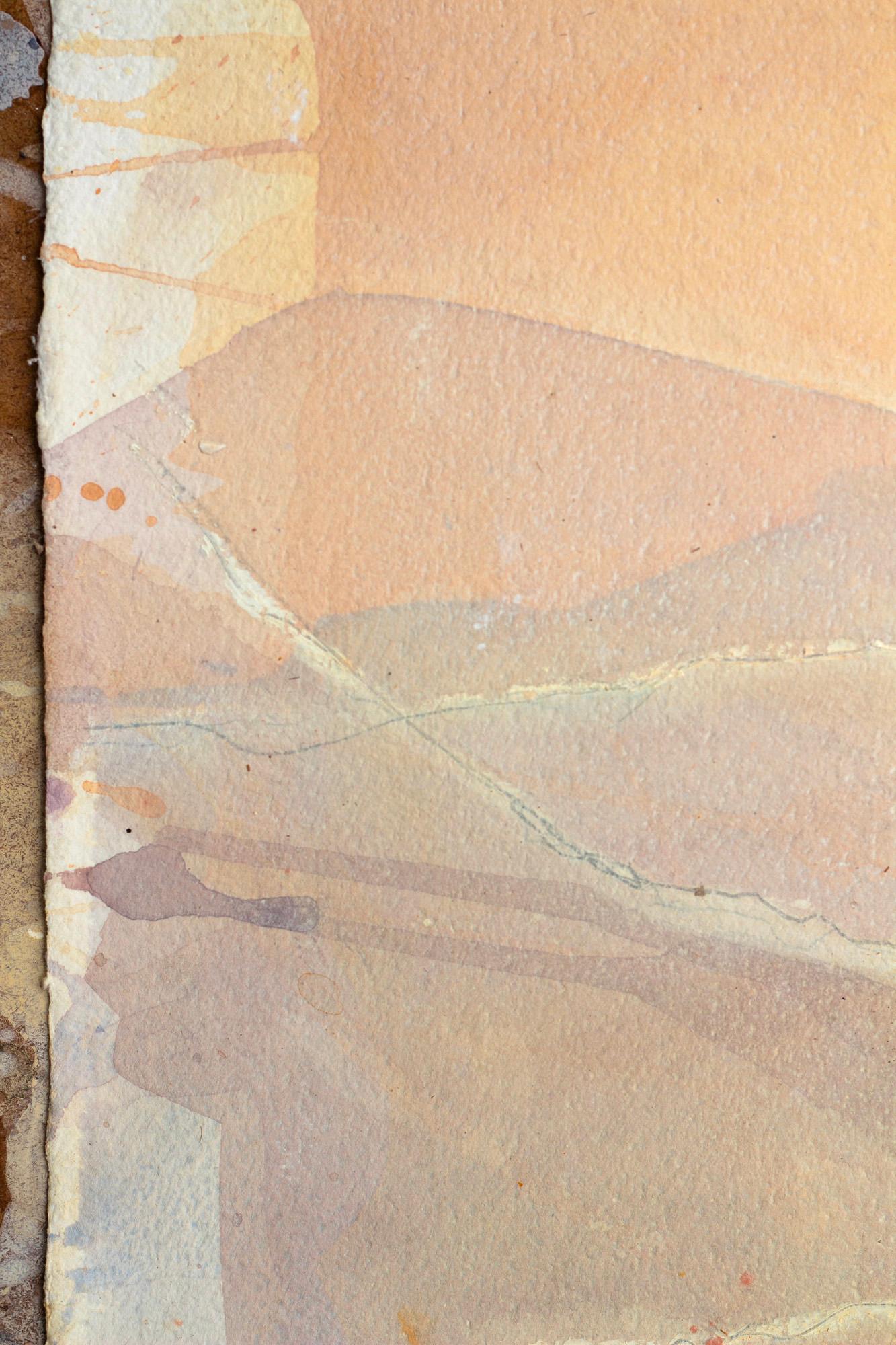 „Lugar de Encuentro“ Berge Landschaftsgemälde in neutralem Erdpastell im Angebot 4