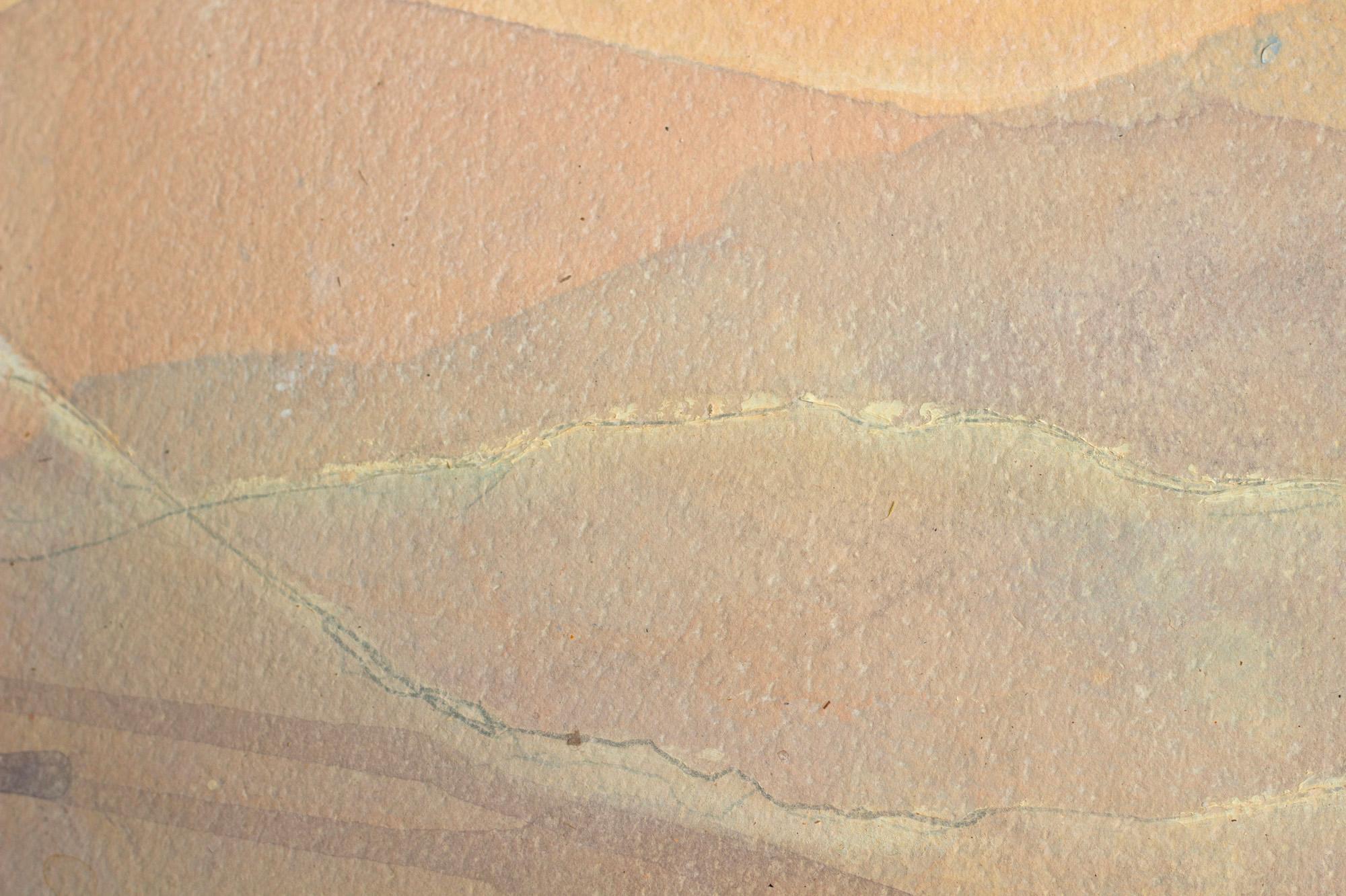 „Lugar de Encuentro“ Berge Landschaftsgemälde in neutralem Erdpastell im Angebot 3