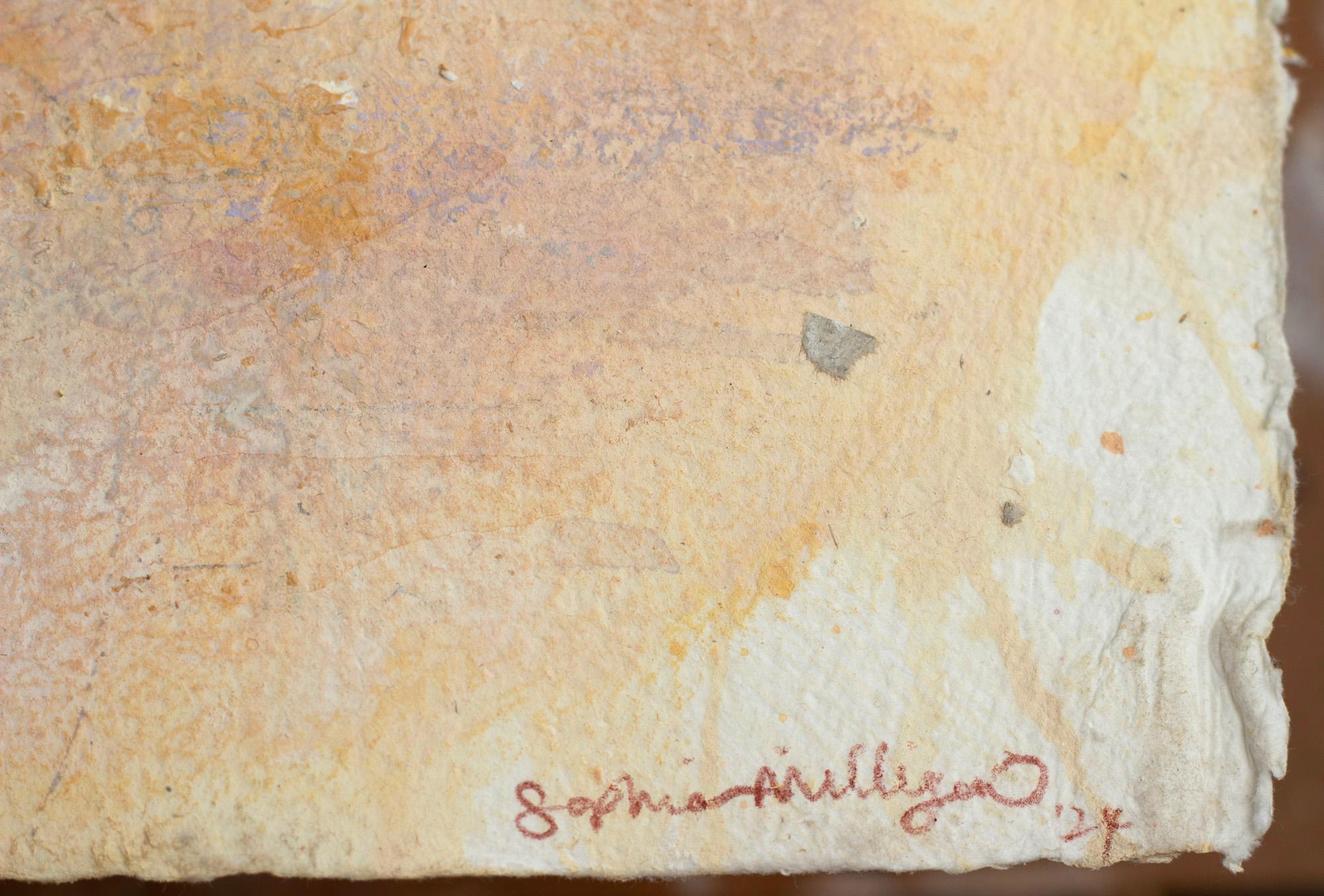 „Lugar de Encuentro“ Berge Landschaftsgemälde in neutralem Erdpastell im Angebot 5