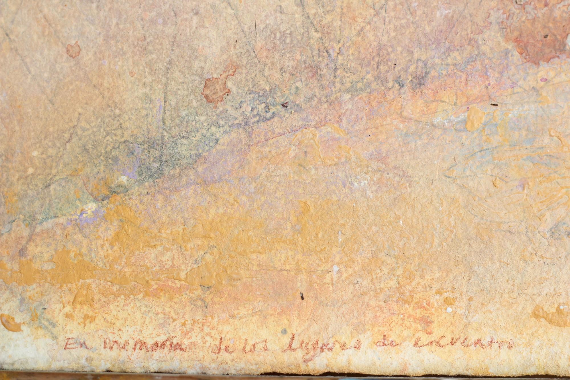 „Lugar de Encuentro“ Berge Landschaftsgemälde in neutralem Erdpastell im Angebot 6