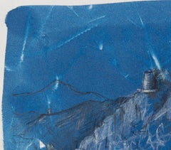 'Pétalos y Piedra'. Spanish landscape mixed media drawing