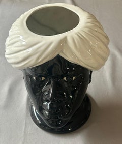 Italienische Keramikvase oder Jardiniere „ Testa di Moro“ aus Keramik von Piero Fornasetti, Mailand