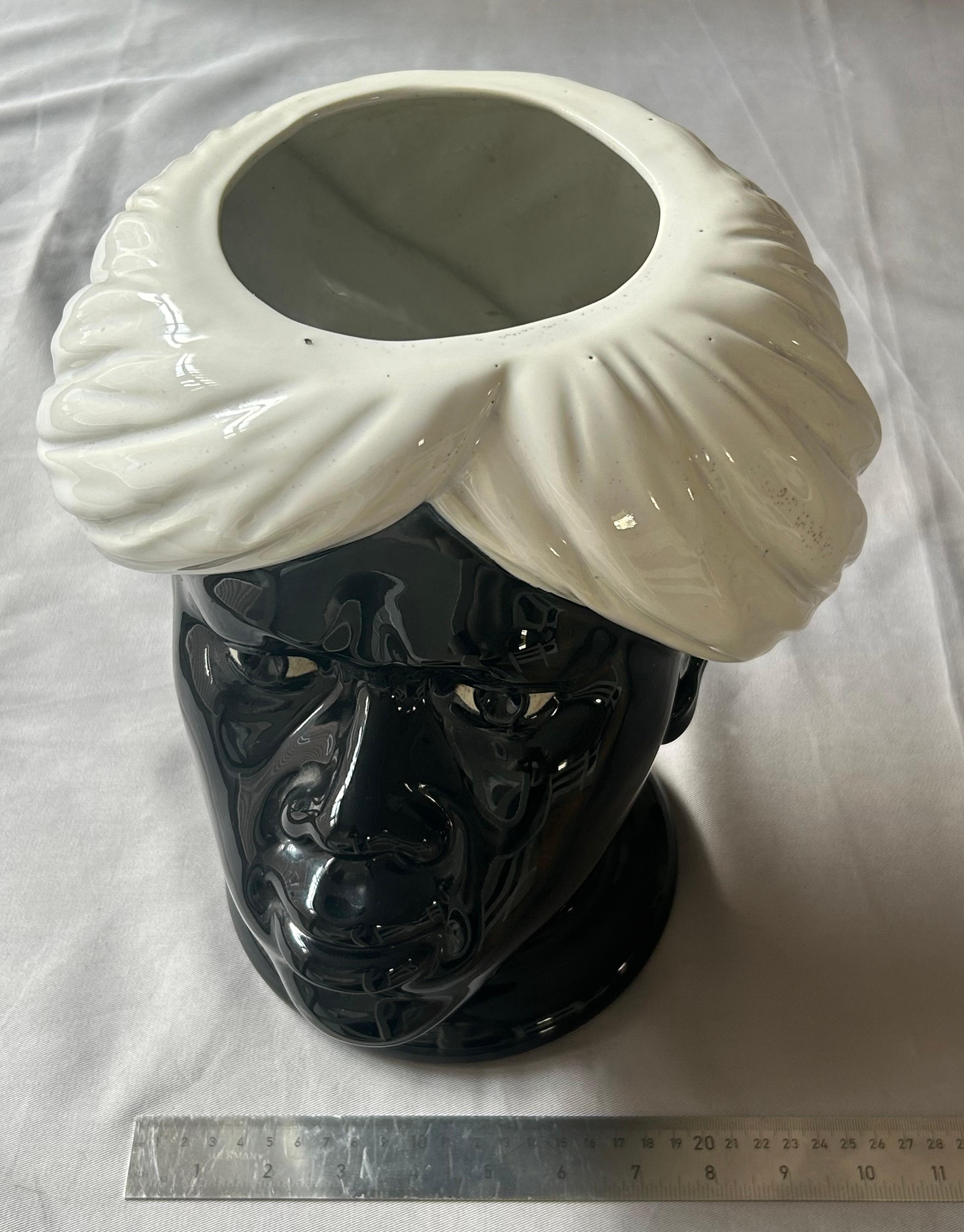 Italian Ceramic 'Testa di Moro' Vase or Jardiniere by Piero Fornasetti, Milan 5