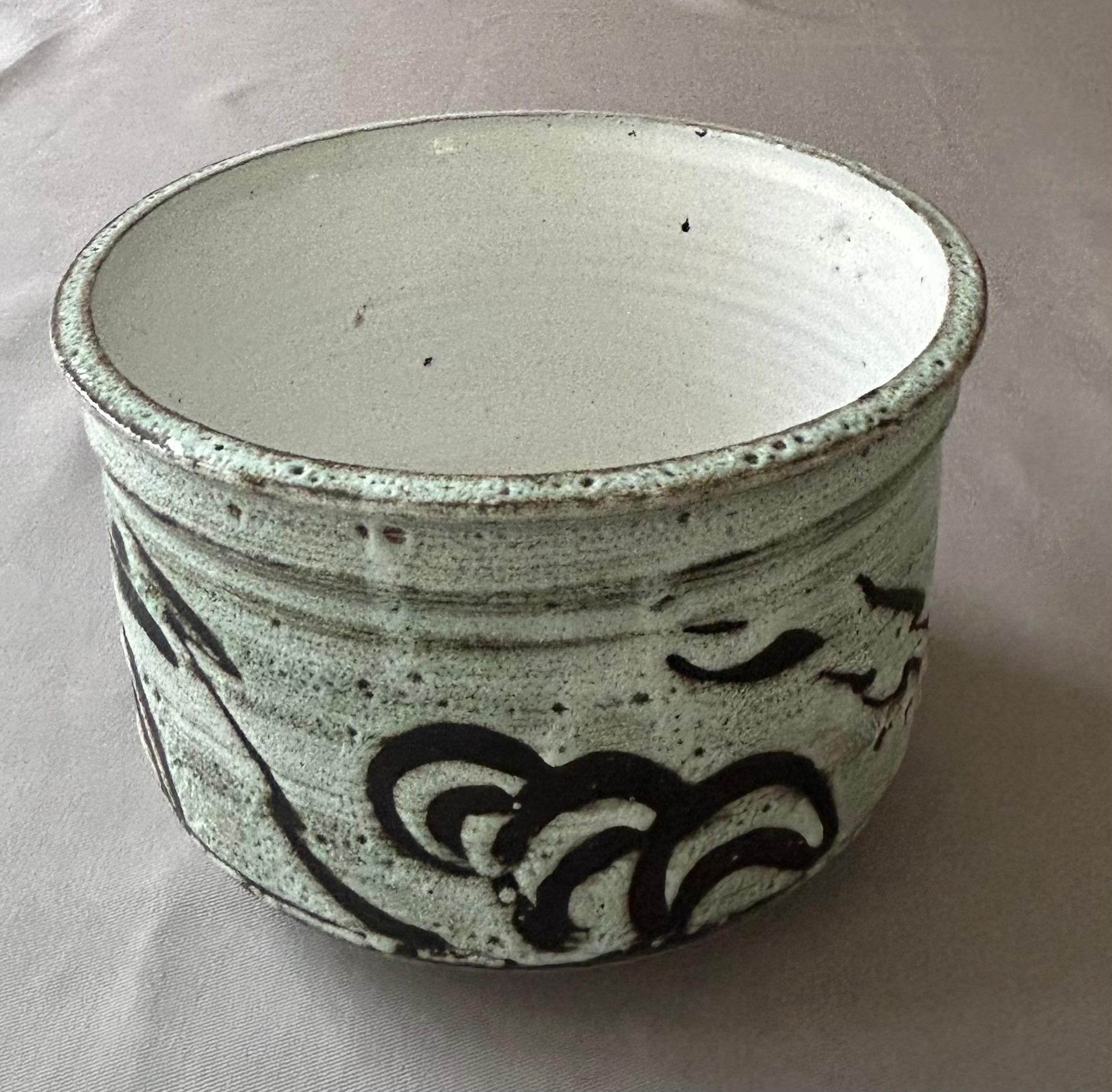 Jardinière Studio Pottery avec décoration - Art de Adam Dworski