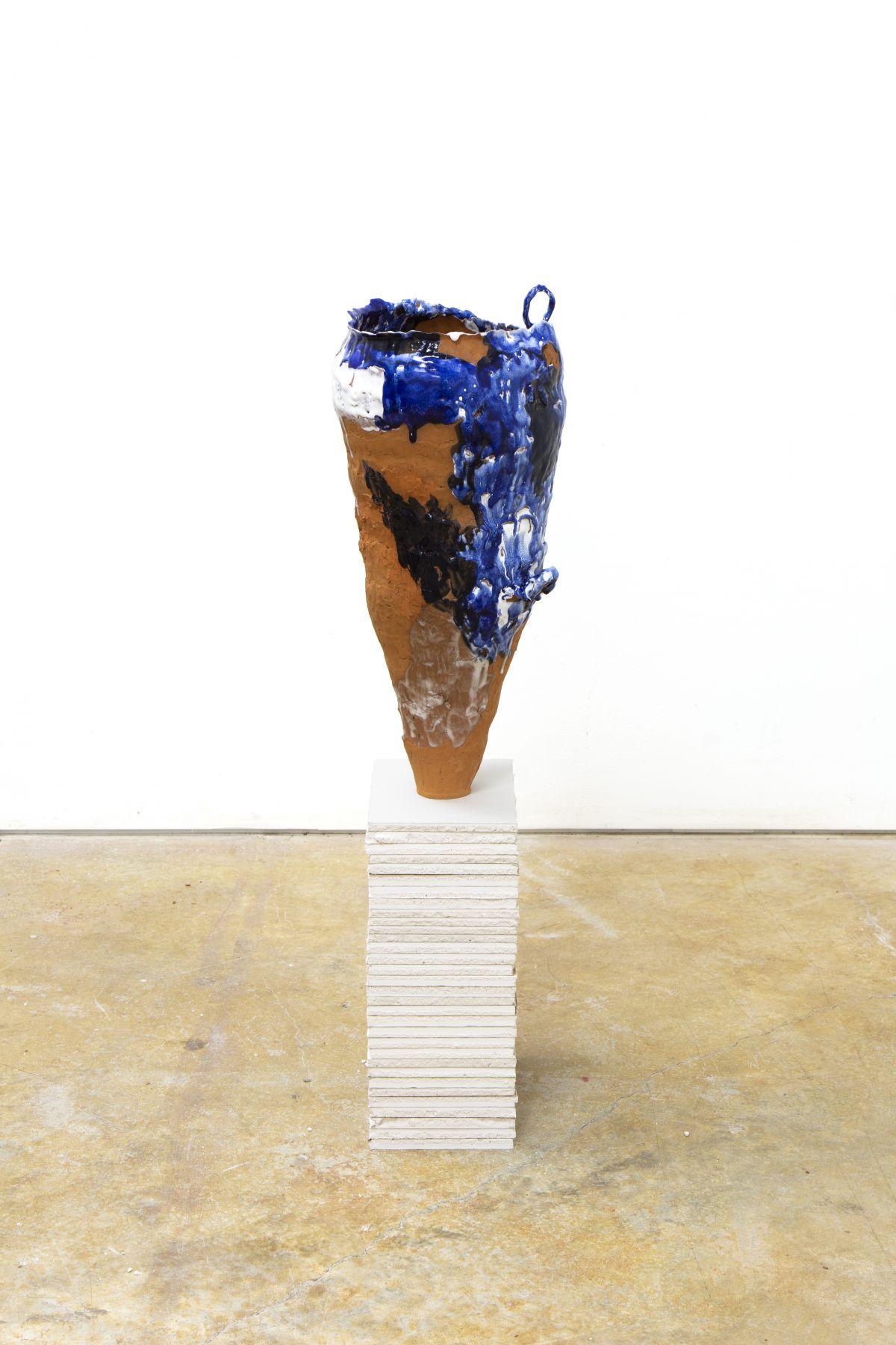 Sam Mack Abstract Sculpture - Untitled (water, lows, and blue)