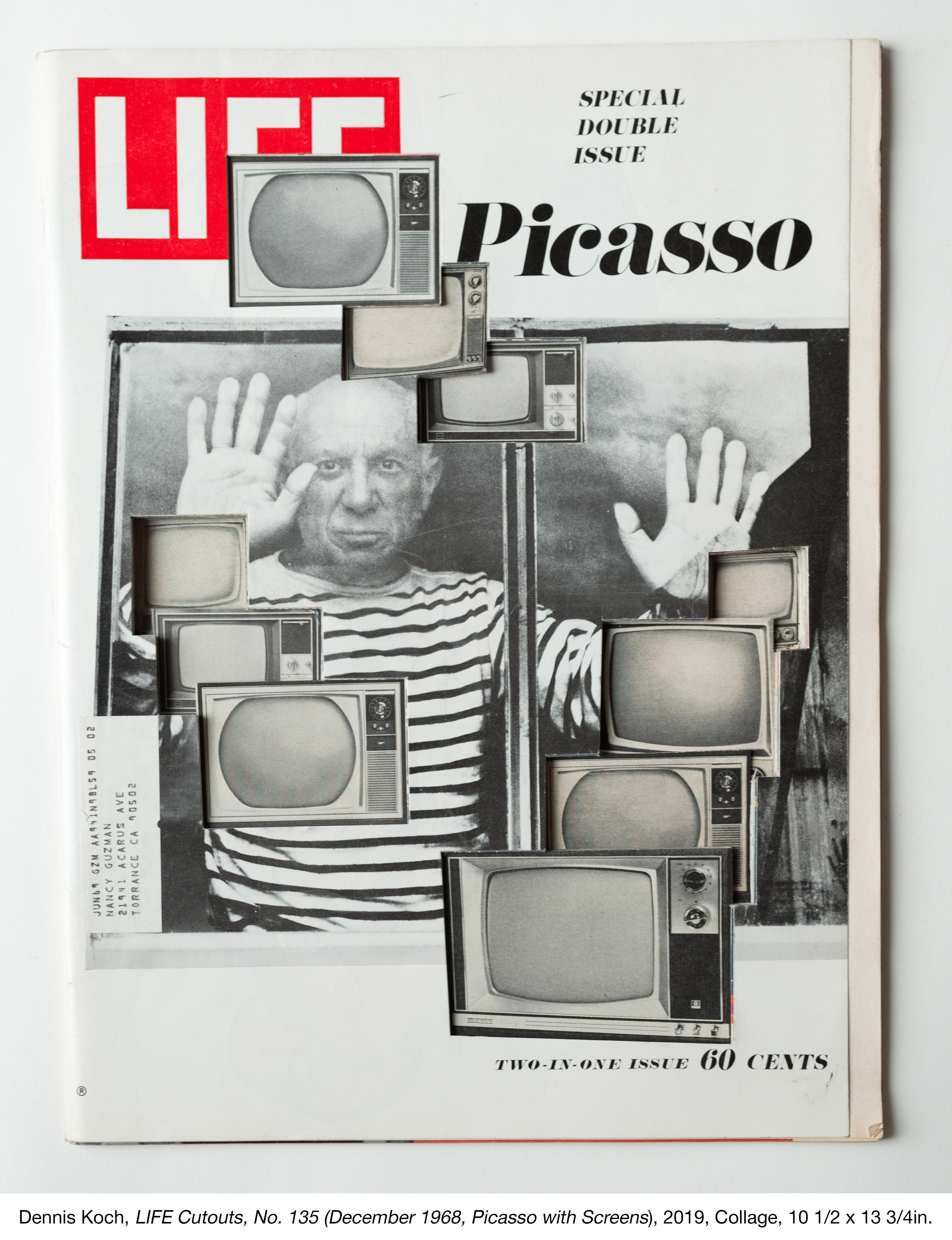 LIFE Cutouts No. 135 (December 1968, Picasso with TV screens) - Art by Dennis Koch