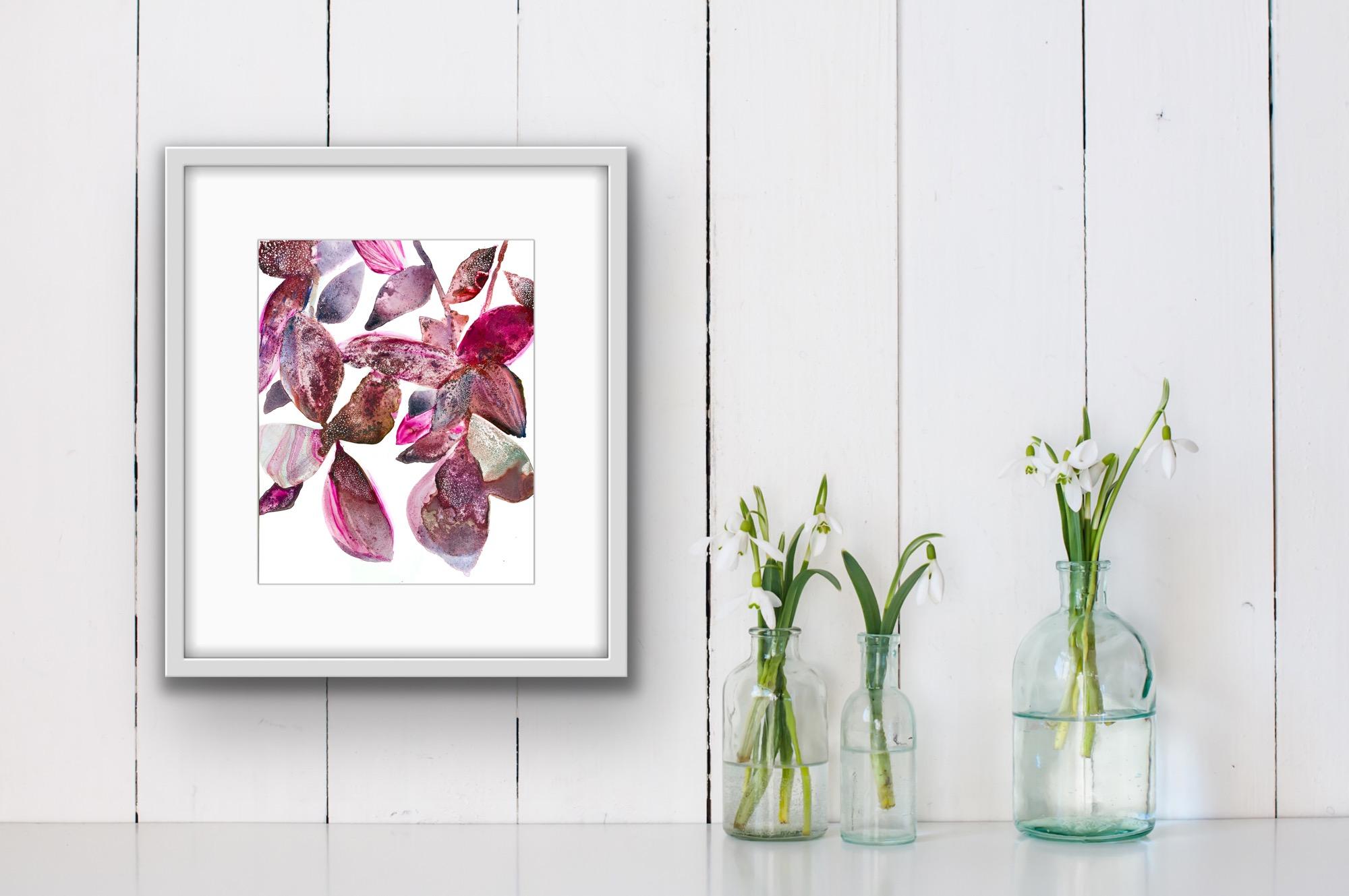 Framed Botanical Watercolor by Rachel Kohn - Plant Puddle #1 For Sale 1