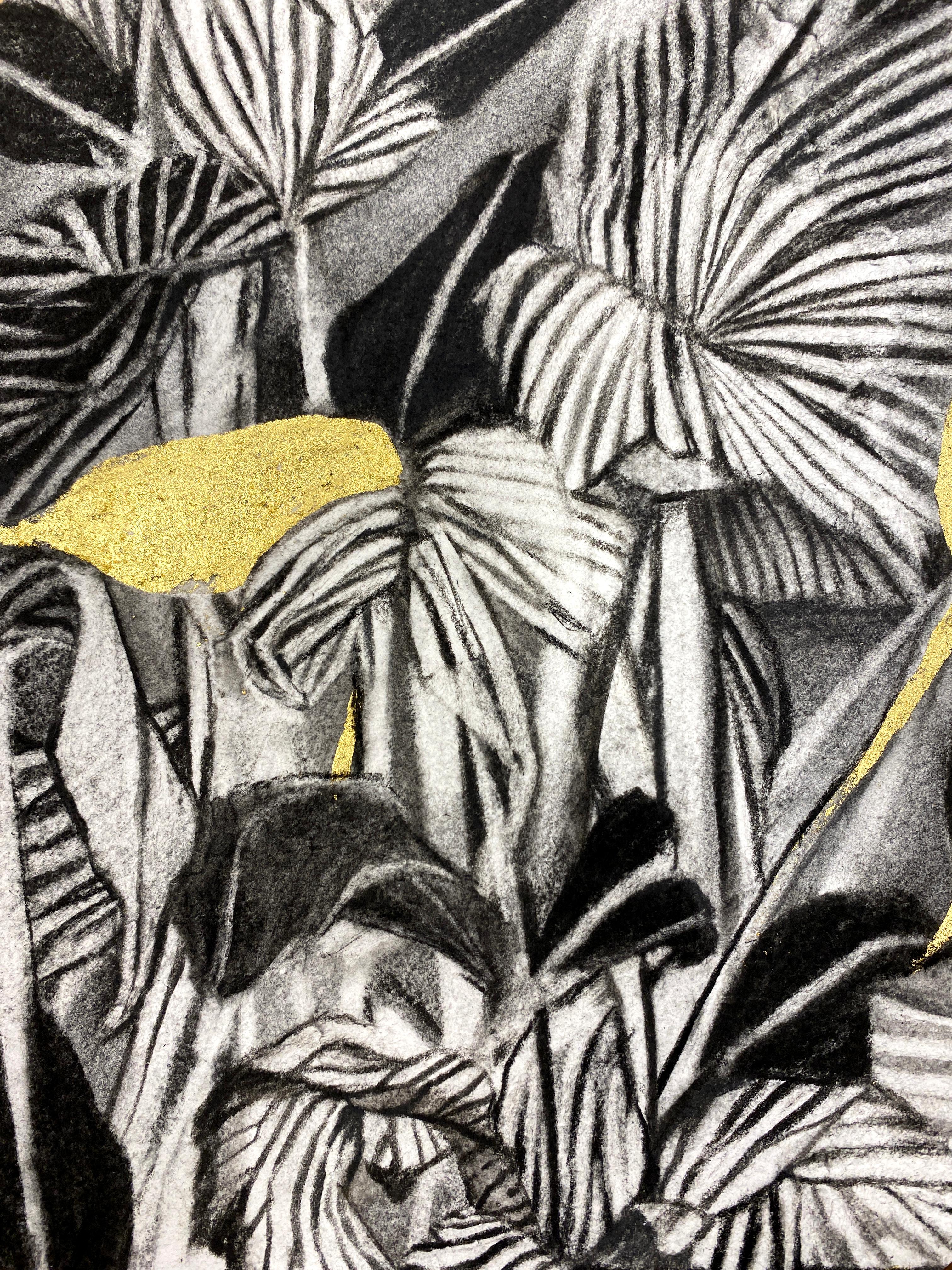 Sechseckige Pflanzgefäßzeichnung von Rachel Kohn - Botanical Shadows #4 im Angebot 2
