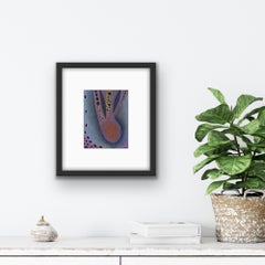 Pink and blue organic biomorphic drawing by Denise Sfraga - Brooding 2