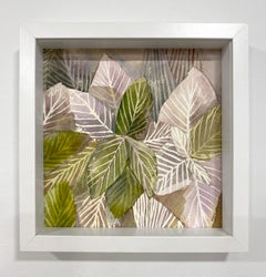 Plant Life #7 pink and green botanical watercolor still life