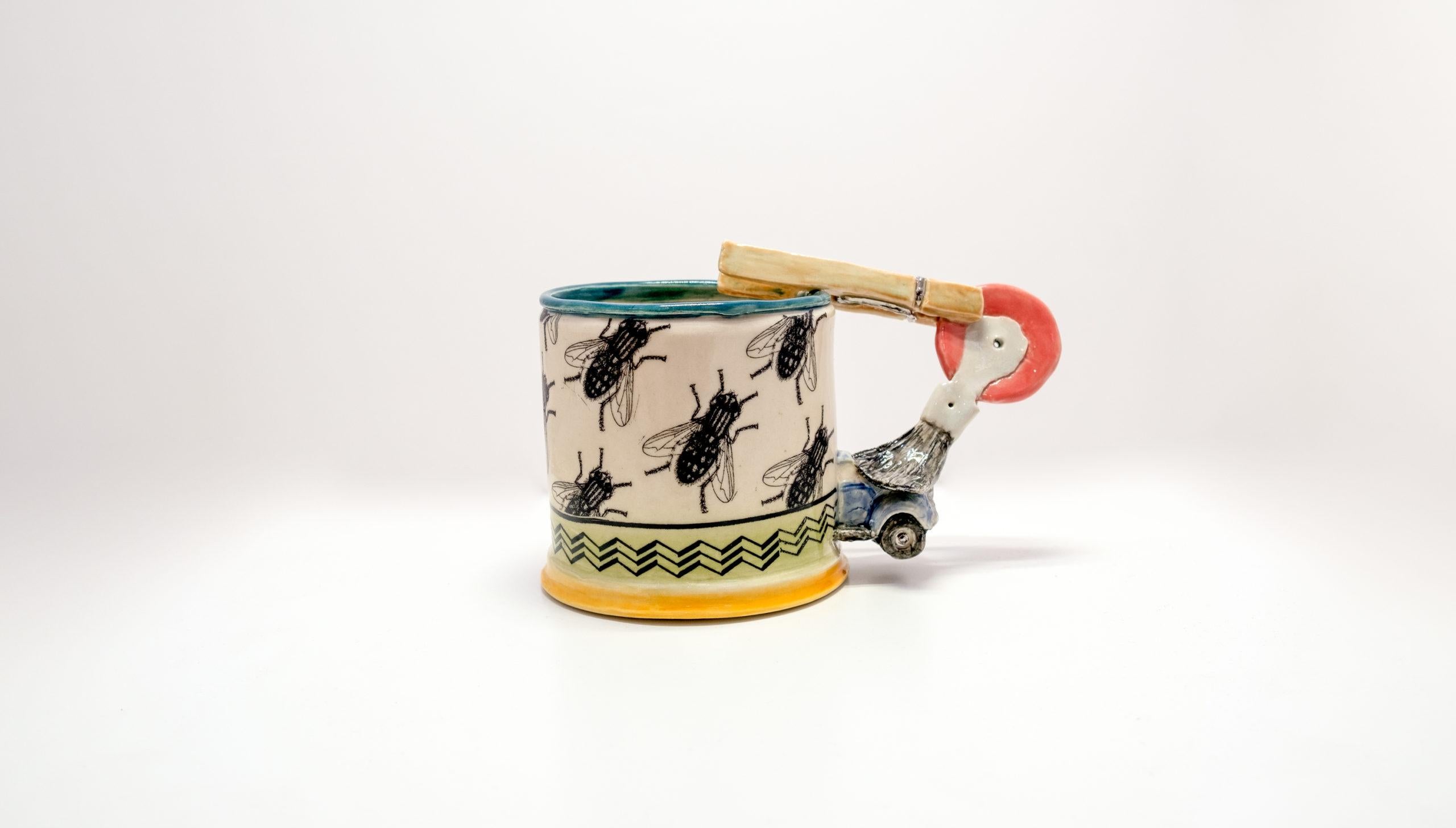 Ceramic Avant Garde Fly Coffee Cup - Art by Ron Carlson