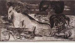 Impressionist Etching, "Mystical Horse"