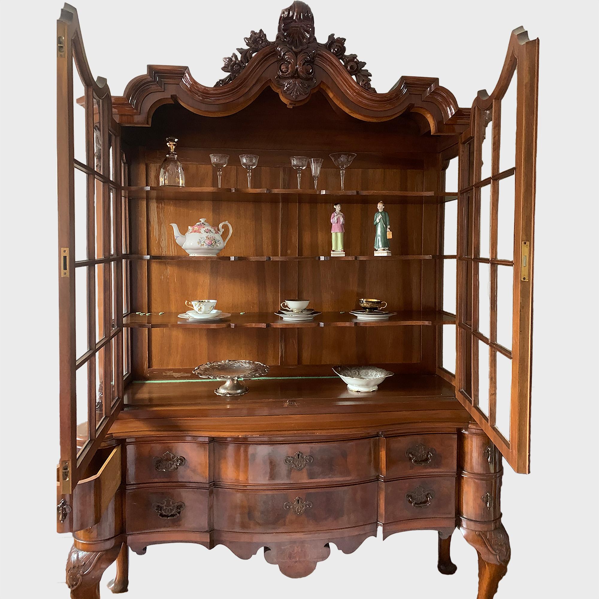 Vintage Mahogany Breakfront China Cabinets  - Victorian Art by Unknown