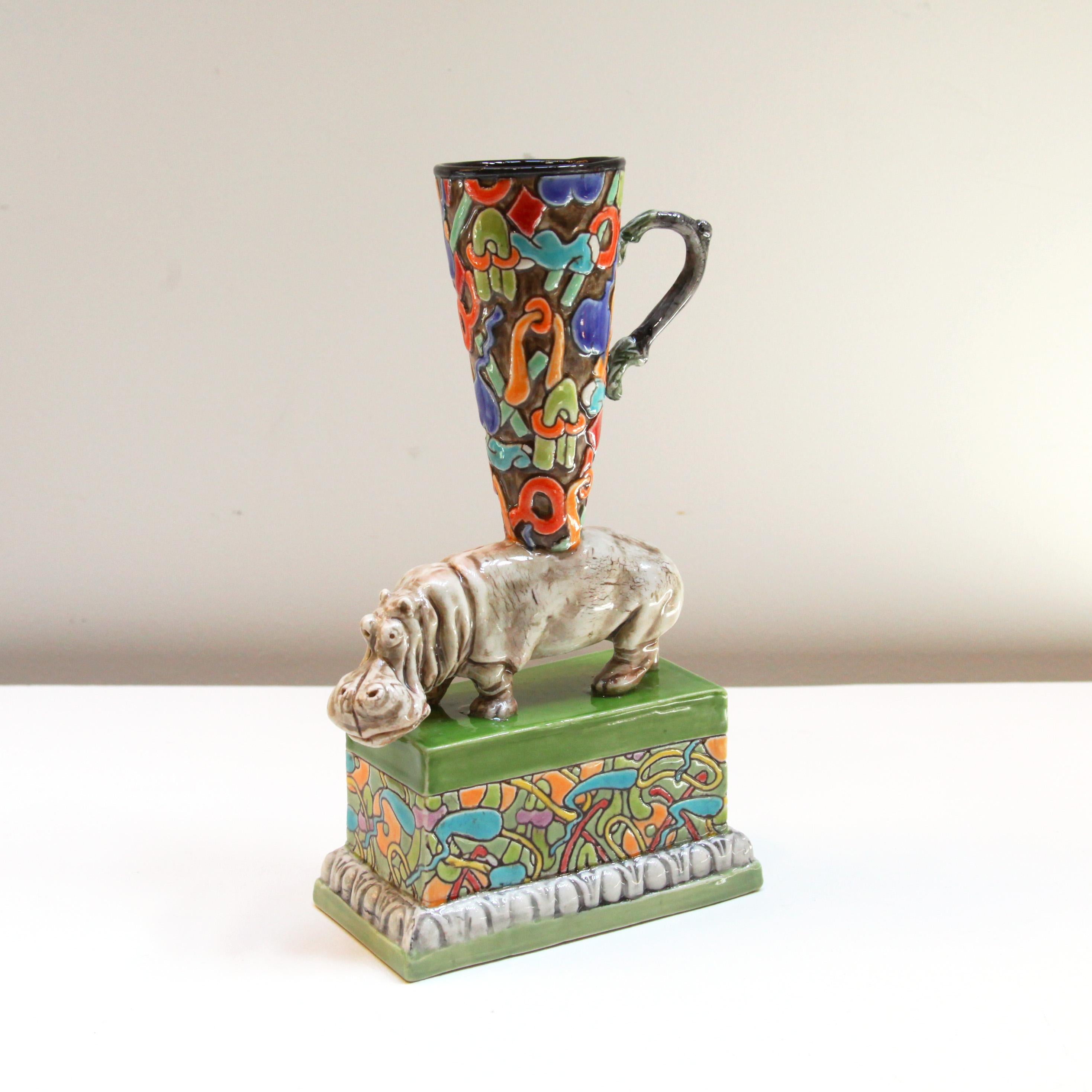 Contemporary Functional Vessel, "Big Hippo Drinking Cup" - Art by Ron Carlson