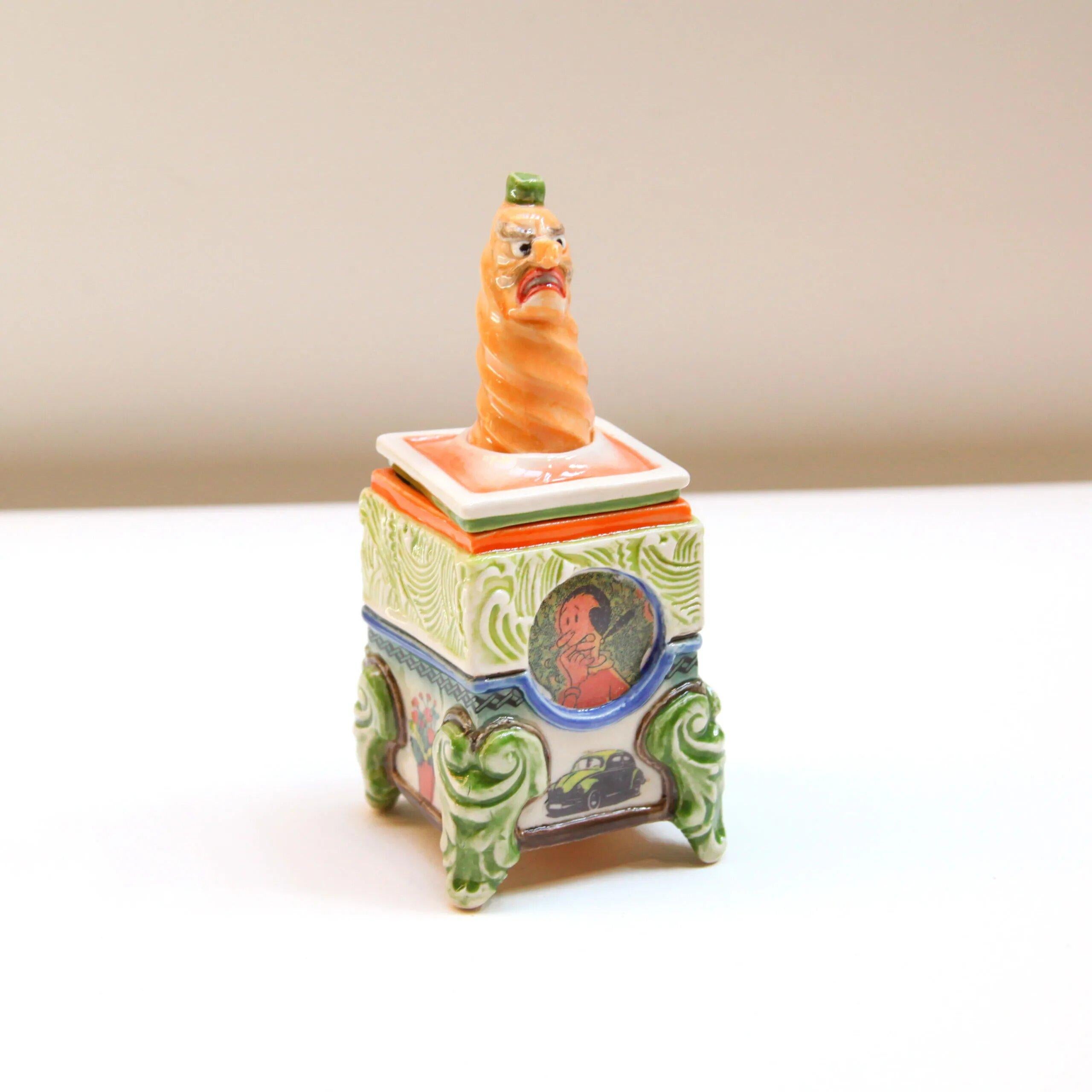 Scatola con coperchio in ceramica Pop Culture Olive Oyl - Art di Ron Carlson