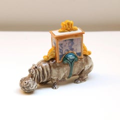 Ceramic Animal Hippo Lidded Container