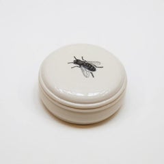 Used Ceramic Realist Flat Fly Lidded Container