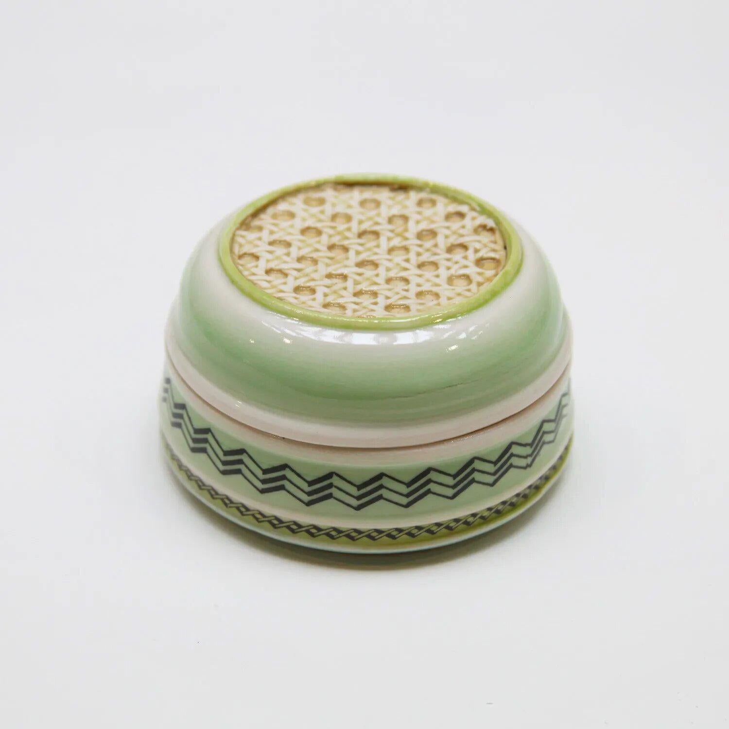 Ceramic Functional Zigzag Lidded Container - Art by Ron Carlson