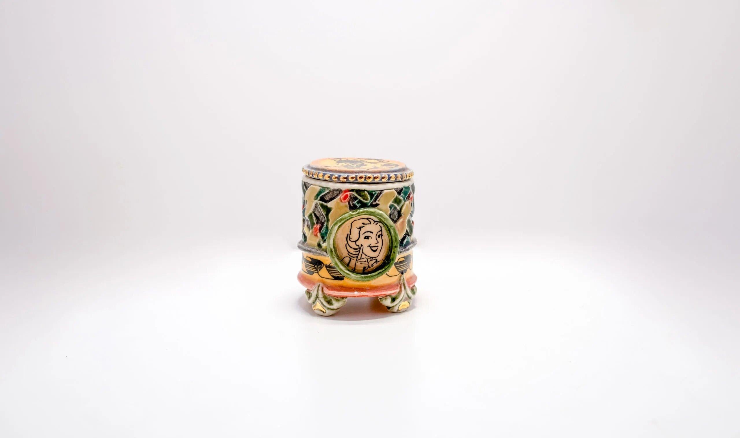 Ceramic Avant-Garde Ram Container - Art by Ron Carlson