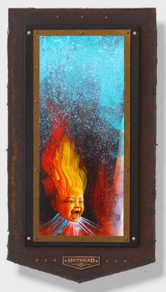 Original Surrealism Acrylic Portrait, Christopher Polentz, "Hothead"