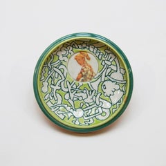 Ceramic Pop Art Green Checkered Shirt Hanging Plate