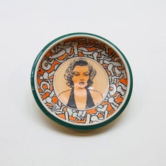 Pop Art Orange Marilyn Portrait Plate