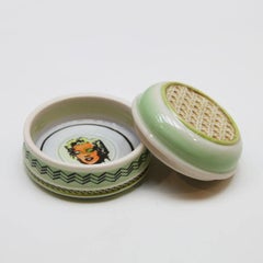 Zigzag Ceramic Lidded Container, Pop Art Style, Signed, 2010s