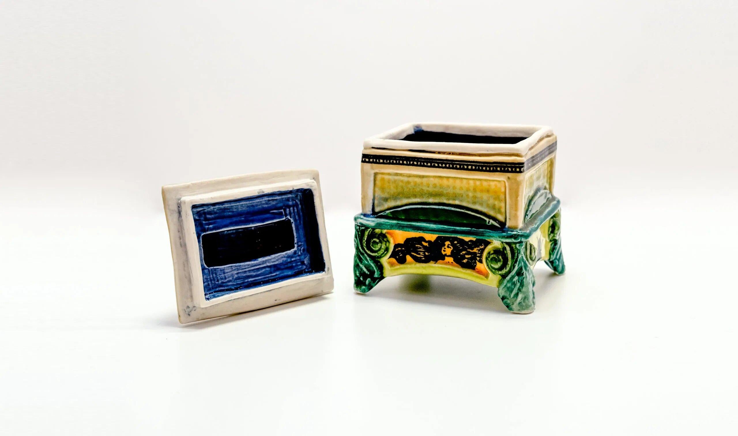 Ceramic Avant-Garde Decorative Lidded Container - Pop Art Art by Ron Carlson