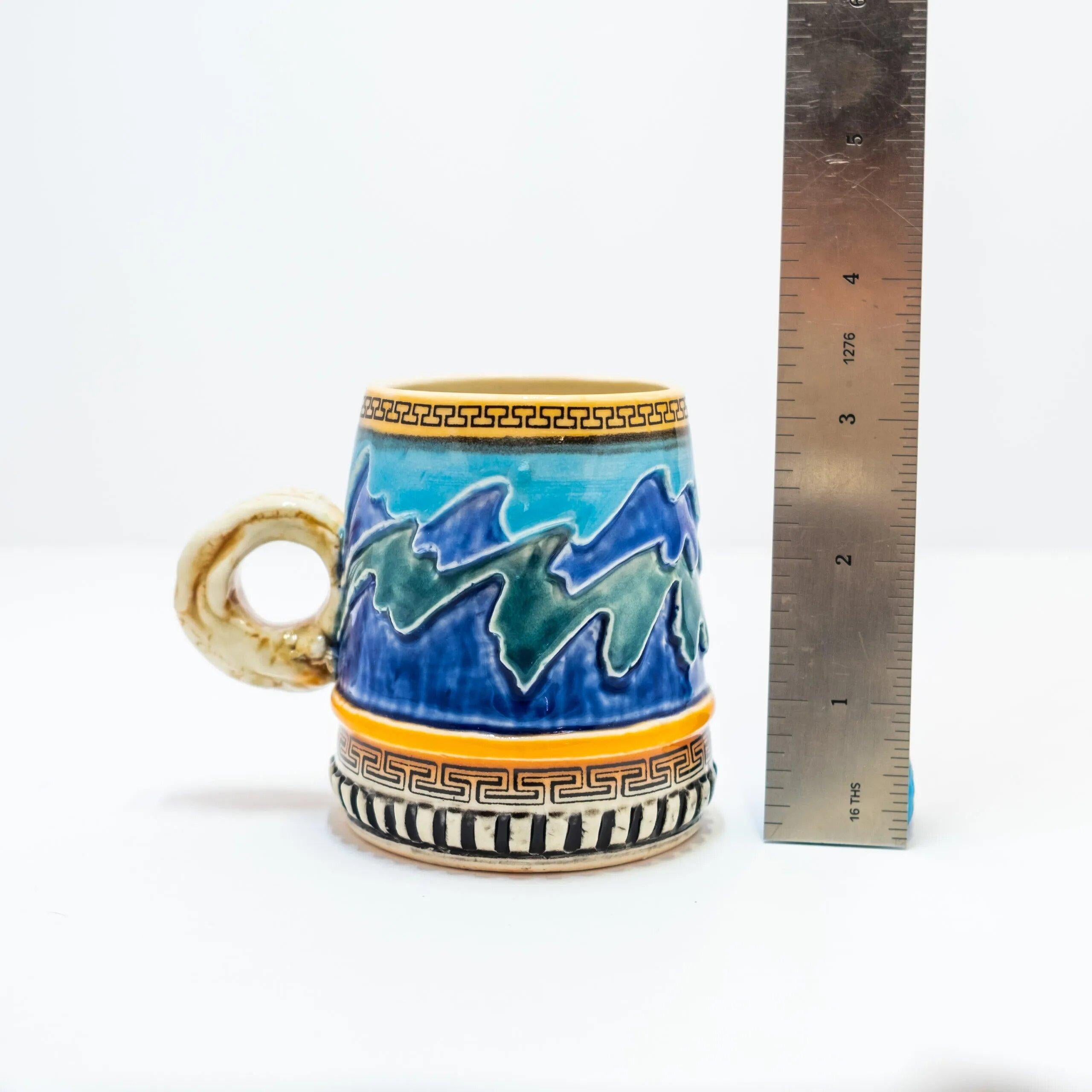 Ceramic Avant-Garde Wave Espresso Cup - Abstract Art by Ron Carlson