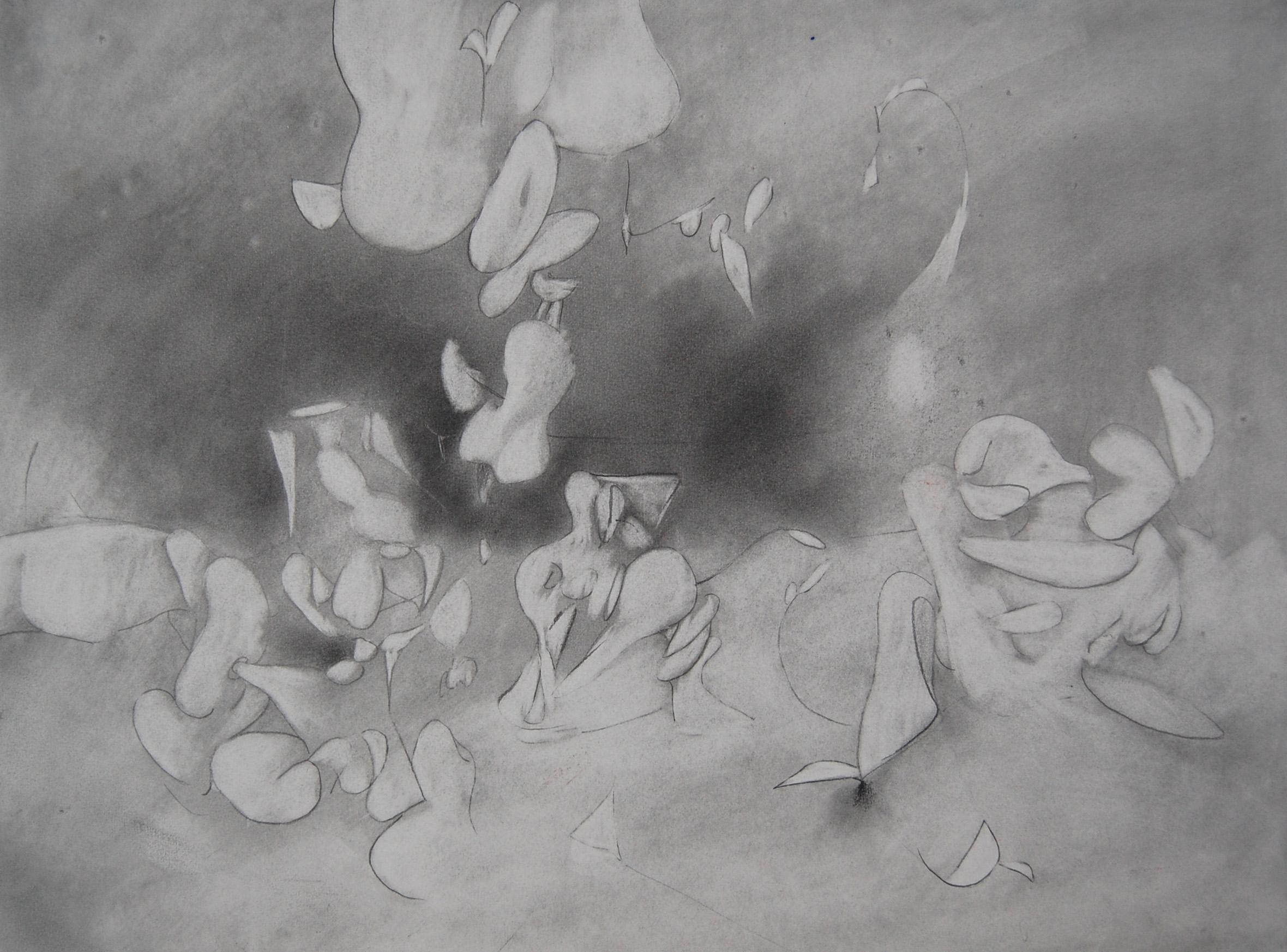 Abstract Drawing Daniel Ketelhut - Dessin abstrait, ""Étude au graphite pour Playground Jupiter"".