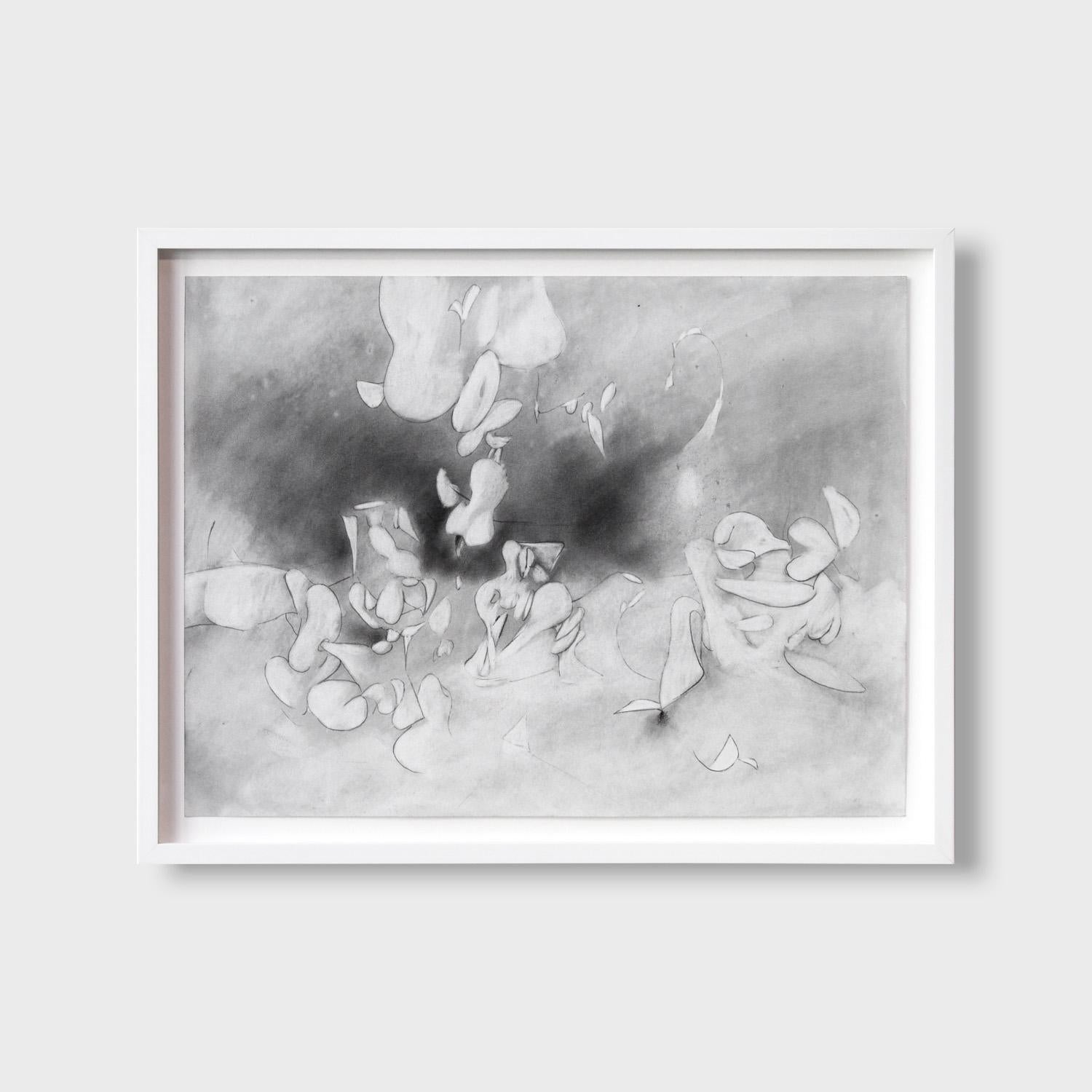 This is a one of a kind original abstract graphite drawing on paper by Southern California artist, Daniel Ketelhut. Its dimensions are 24