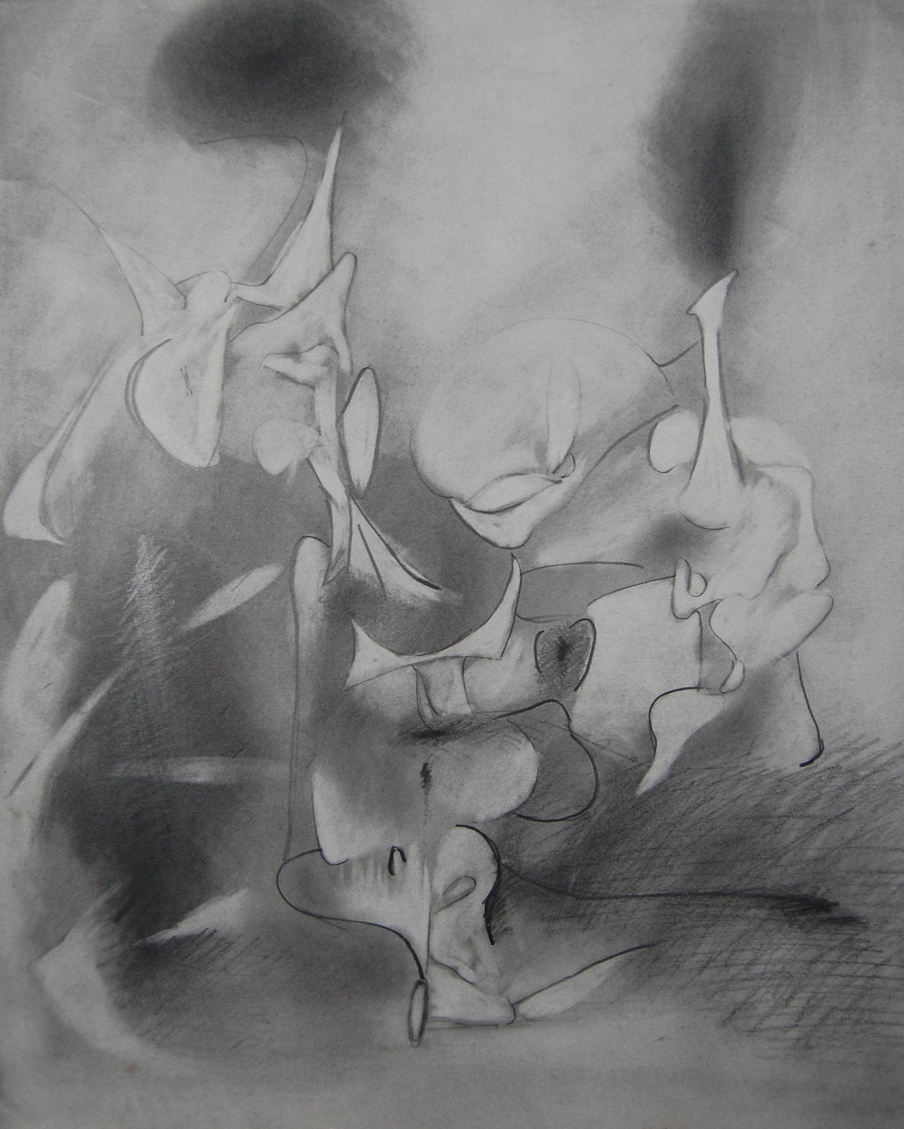 Abstract Drawing, "Graphite Study for The Ritual" - Art by Daniel Ketelhut