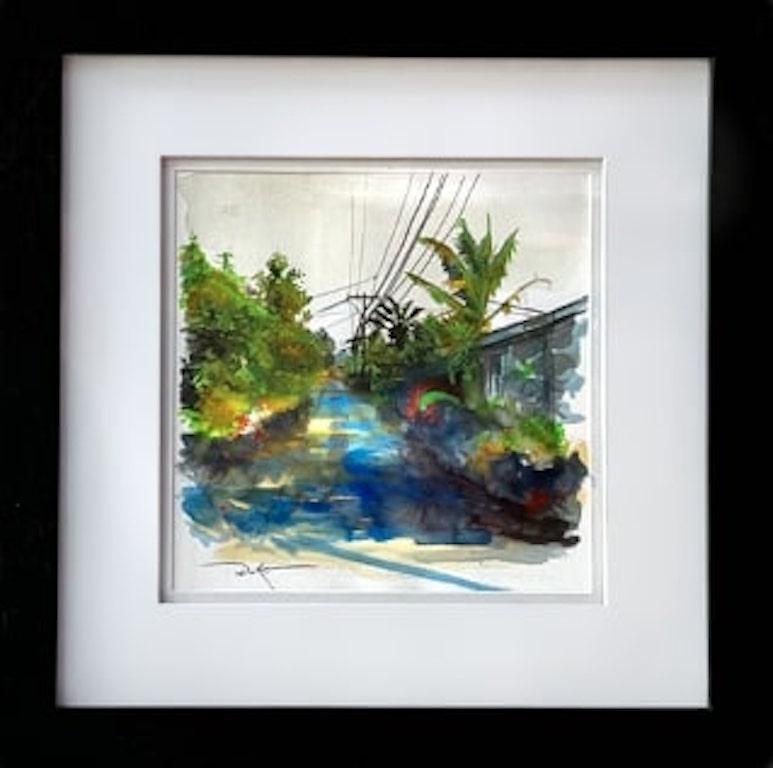 Duke Windsor  Landscape Art - Impressionist Cityscape, "Palms (Study)"
