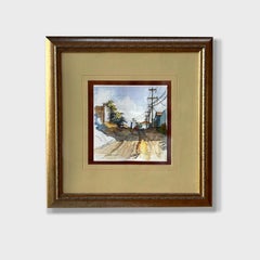 "Red Car (South Park)", Impressionist Watercolor Cityscape, Framed, 2010+