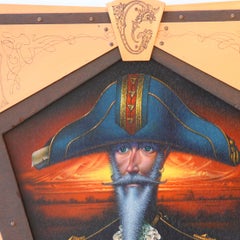 A Magisterial Acrylic on Wood Panel Portrait Painting, "Captain C.R.U.N.C.H."