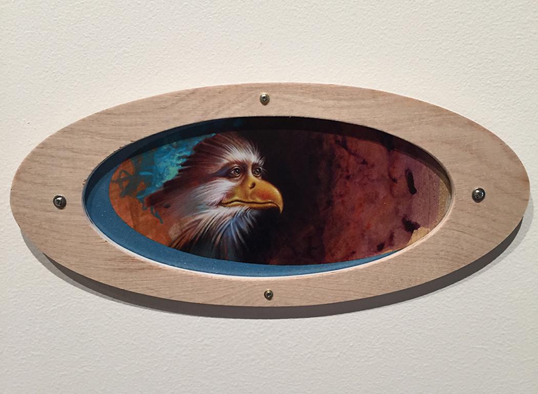 Original Magic Realism Acrylic Animal Painting, Christopher Polentz, "Eagle"