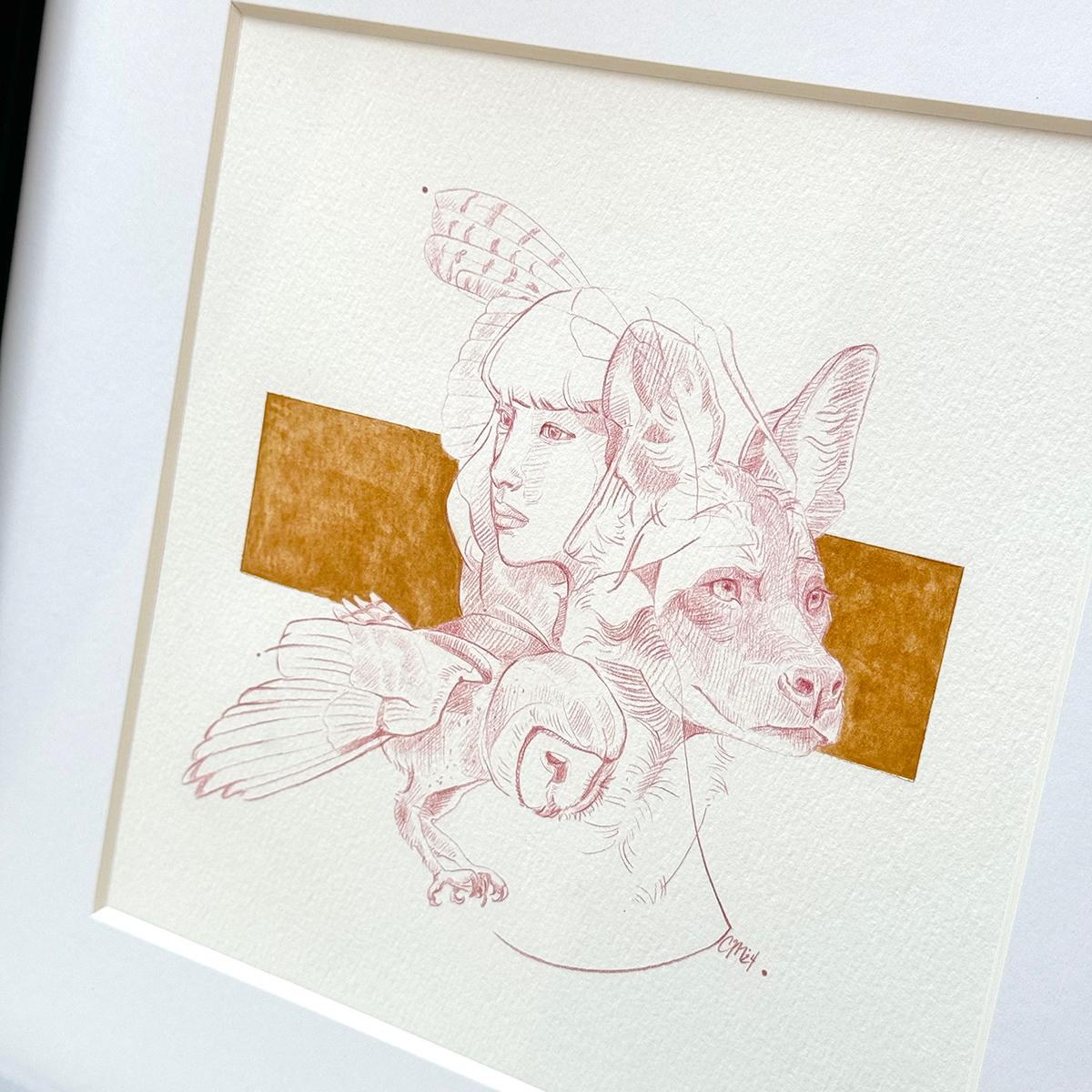 Disegno surreale a matita colorata 