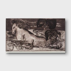 Impressionist Etching, "Mystical Horse"