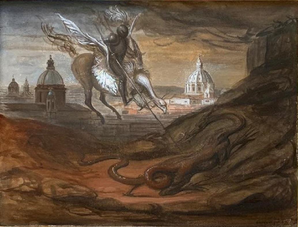 Senza Titolo 2 techniques mixtes sur papier sans titre mythologie, en stock - Contemporain Mixed Media Art par Giovanni Tommasi Ferroni