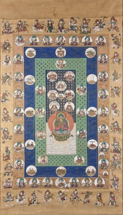 Large Tibetan Thangka depicting Buddha, 19th Century