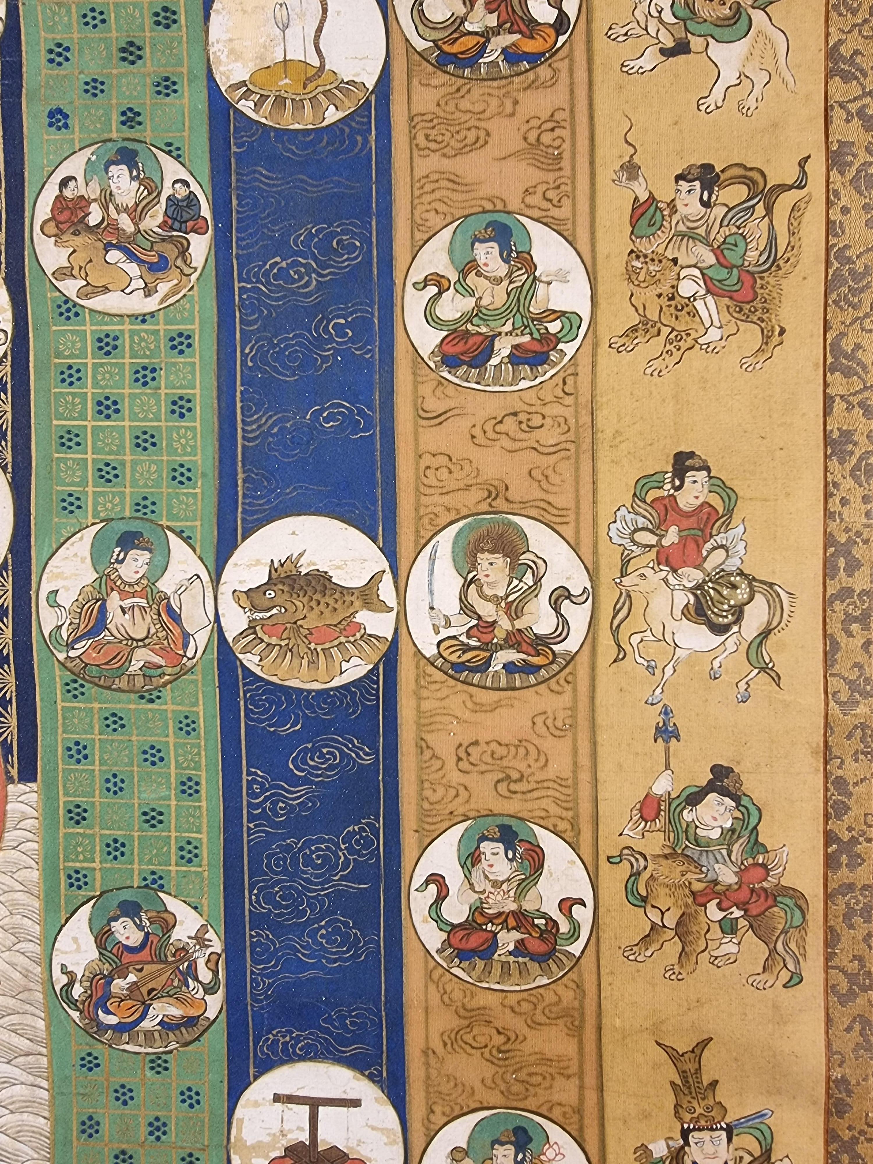 Grand batik tibétain représentant un Bouddha, 19ème siècle en vente 4