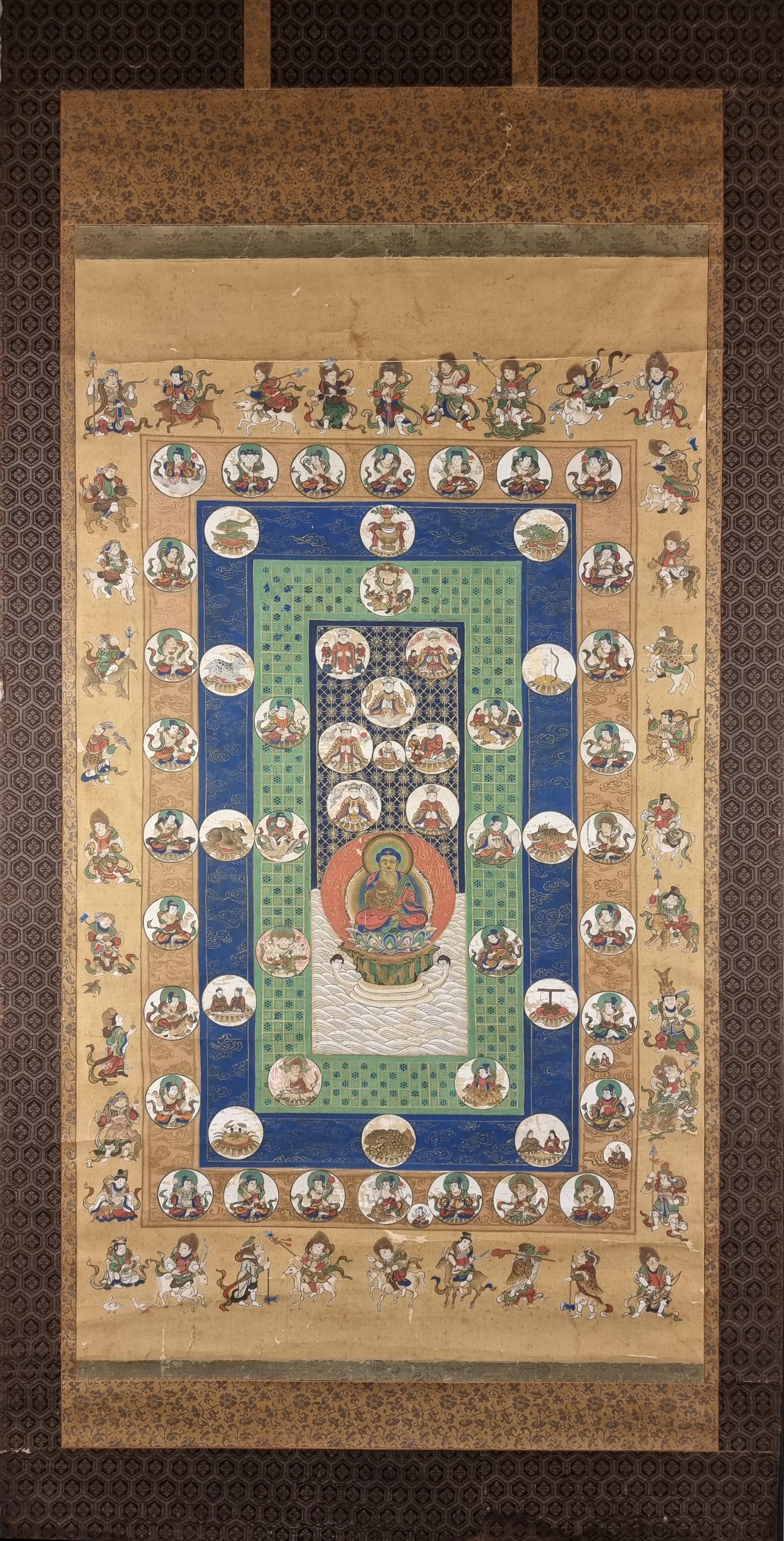 Grand batik tibétain représentant un Bouddha, 19ème siècle en vente 5
