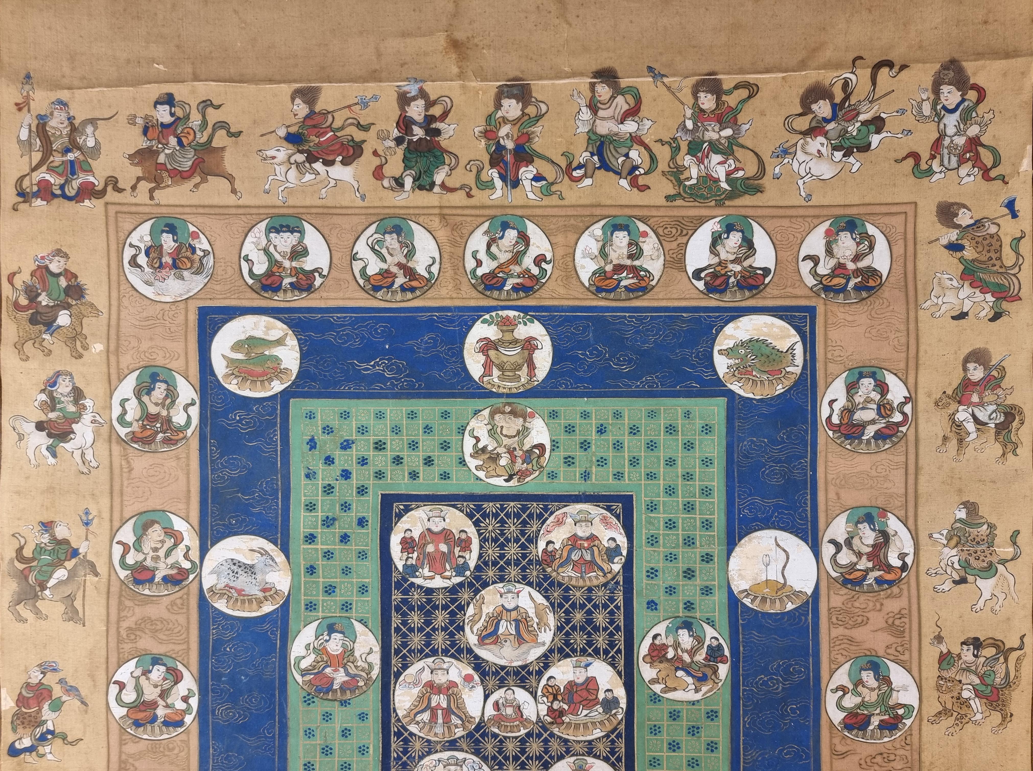 Grand batik tibétain représentant un Bouddha, 19ème siècle en vente 1