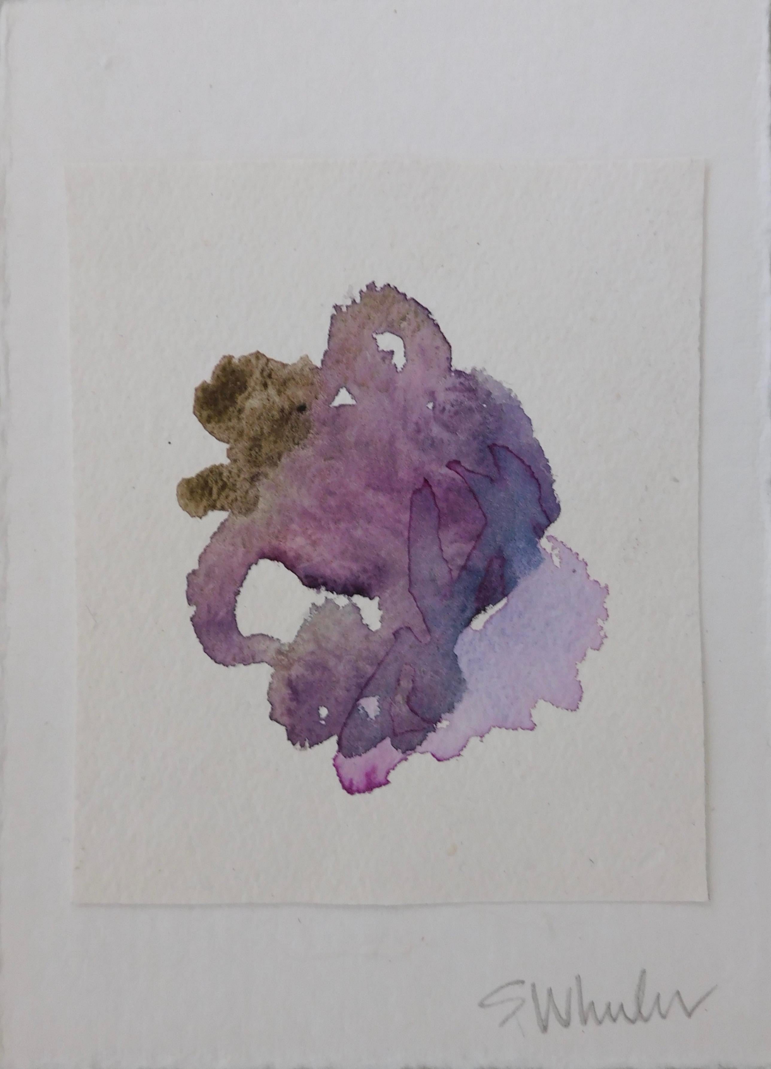 Stephanie Wheeler Abstract Drawing - “ Flora Lavender” Framed Watercolor by S. Wheeler