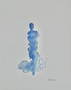 Blue Figure No. 2.   watercolor and charcoal by S. Wheeler