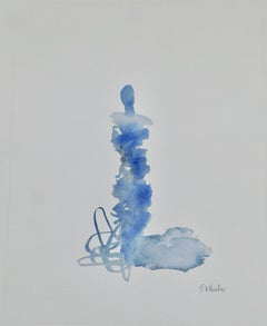 “ Blue Figure No. 4     Watercolor and charcoal by S. Wheeler