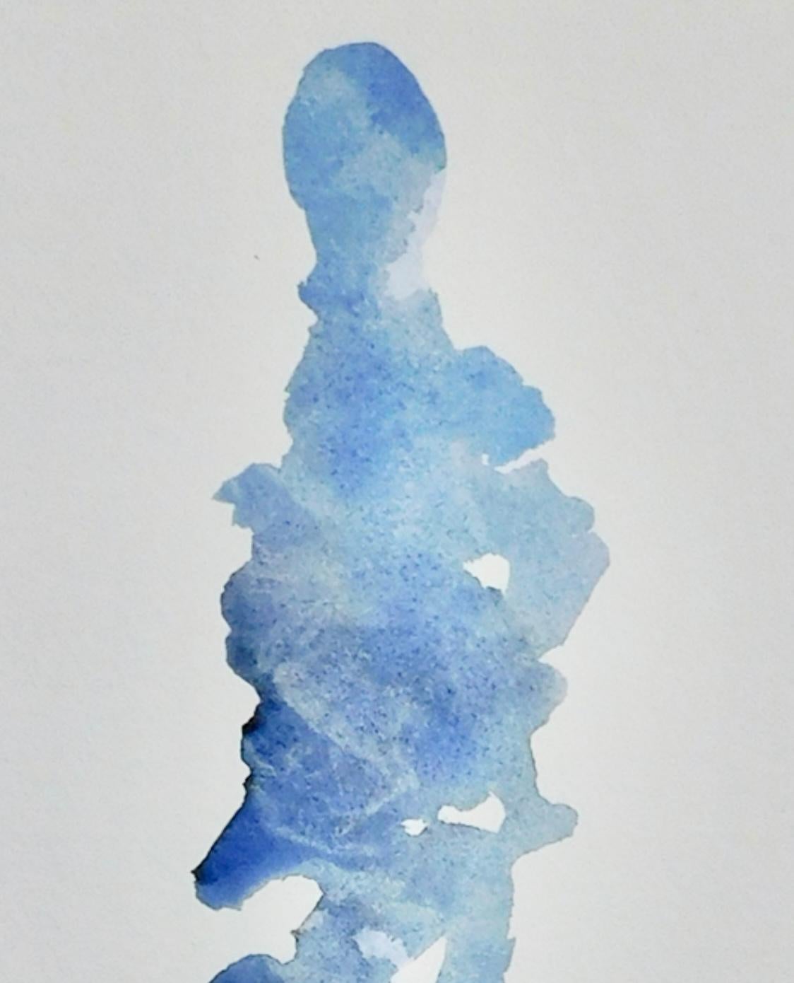 Blue Figure No.1    Watercolor and charcoal by S. Wheeler - Art by Stephanie Wheeler