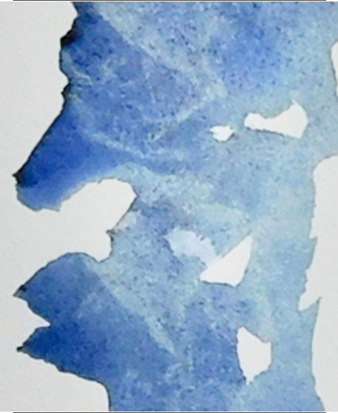 Blue Figure No.1    Watercolor and charcoal by S. Wheeler - Gray Figurative Art by Stephanie Wheeler